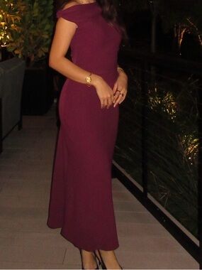 Aritzia Off-Shoulder Plum Maxi Dress